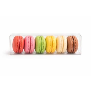 Imagem de 25 Caixa Acetato 5x5x16 Transparente P/ 6 Ou 7 Macarons