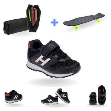 Imagem de Tênis Infantil Masculino Casual Tam 20-34 Com Estojo e Skate - SAPATIN