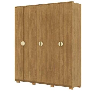 Imagem de Guarda-roupa Casal 100% Mdf 6 Portas 4 Gavetas Bolonha Nature - VILA R