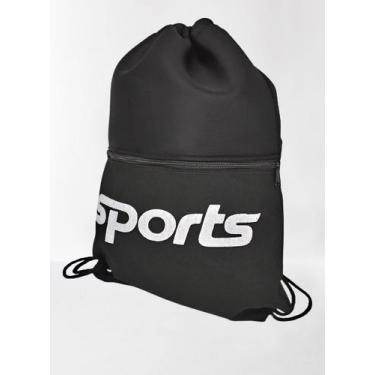 Imagem de Bolsa Bag mochila saco Nylon de costas academia - Moda Couro, Preto