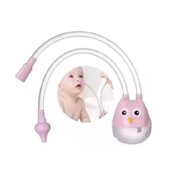 Imagem de Aspirador Nasal Infantil de Sucção Menina - rosa - Com Ponta de Silicone Macia, Seguro e Eficiente para Remover Secreção, Aliviar Congestão e Garantir Respiração Livre para Bebês +0 Meses