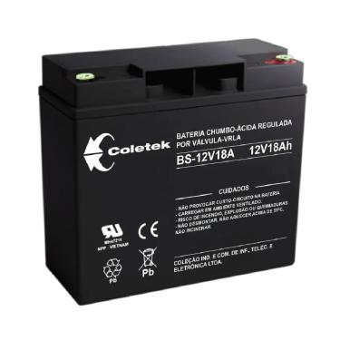 Imagem de Bateria Selada Coletek Energia BS-12V18A-L Chumbo P/Nobreak 12Vx18Ah