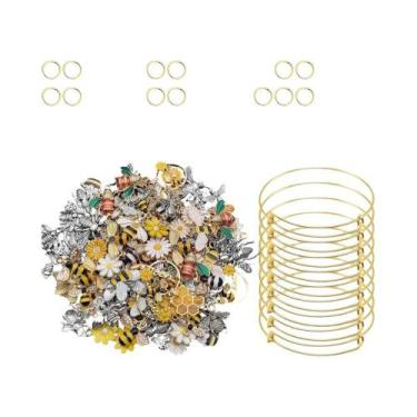 Imagem de Pulseiras Ajustáveis Prateadas, Charms, Ganchos Para Brincos, Argolas 