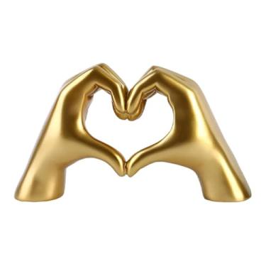 Imagem de 1 peça de escultura de mão 3D em forma de coração – Decoração de casa requintada de PLA para escritórios, pátios, desktops, balcões de bar e presente ideal para o Dia dos Namorados, Natal e muito mais