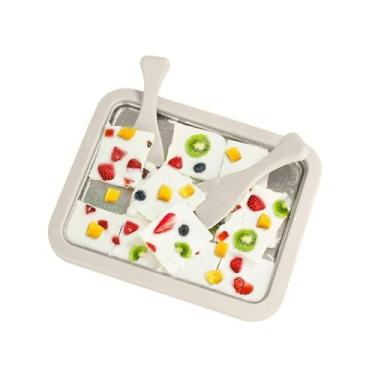 Imagem de Dpofirs Máquina de Sorvete, Bandeja Instantânea para Fazer Sorvete Com 2 Espátulas, Placa Fresca de Aço Inoxidável de Qualidade Alimentar para Atividades Familiares Divertidas