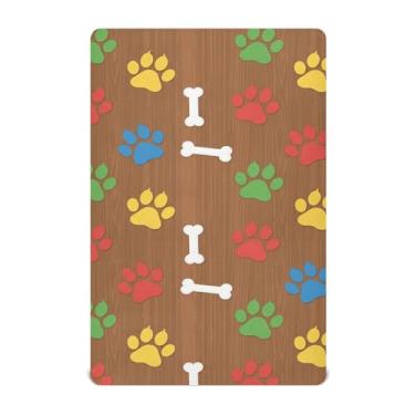 Imagem de SEHANY Lençol de berço fofo com estampa de pata de cachorro para meninos e meninas, macio, respirável, elástico, lençol com elástico padrão para bebês de 68 x 99 cm