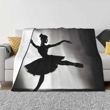 Imagem de Cobertor de viagem macio e divertido com estampa de dança de bailarina, cobertor de sofá e cama, adequado para sofás e camas.