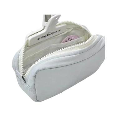 Imagem de Estojo De Lápis Portátil De Grande Capacidade Em Cor Sólida Com Zíper,