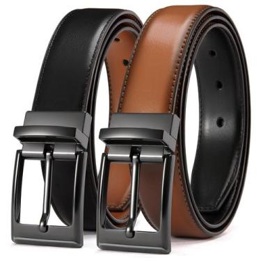 Imagem de Vestido de couro reversível Belt CHAOREN para homens, estilo elegante