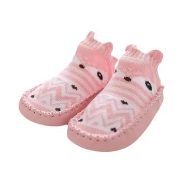 Imagem de Meias Para Bebês Recém-nascidos Com Sola De Borracha, Sapatos Infantis