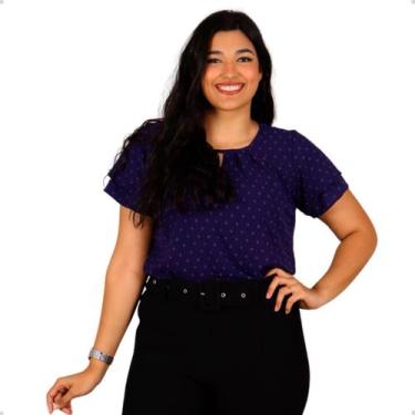 Imagem de Blusa Feminina Plus Size Tecido Duna Pipoca Manga Curta Várias Cores -