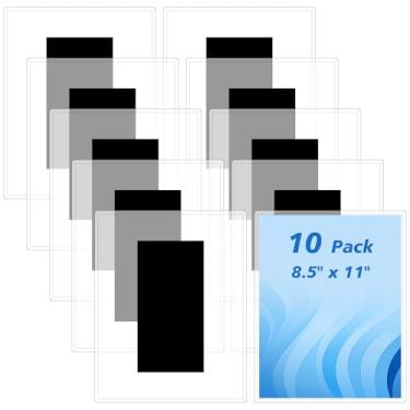 Imagem de Honoson Pacote com 10 suportes magnéticos para documentos, 20 cm x 28 cm, molduras de plástico transparente para cartazes, armário, geladeira, casa, escritório, escola, arte e negócios, etc