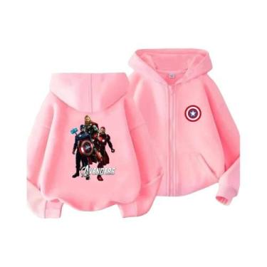Imagem de Moletom Com Capuz Estilo Zíper Do Capitão América Da Marvel Para Menin