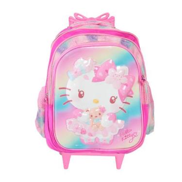 Imagem de Mochila Infantil Escolar Menina Rodinha Tam G Resistente - Plike