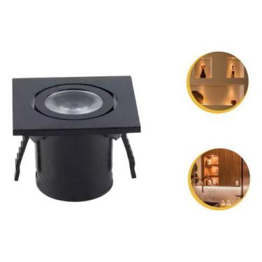 Imagem de Kit 6 Mini Embutido P/moveis 1w Nichos C/2 Unidades - Opus, Preto, 110