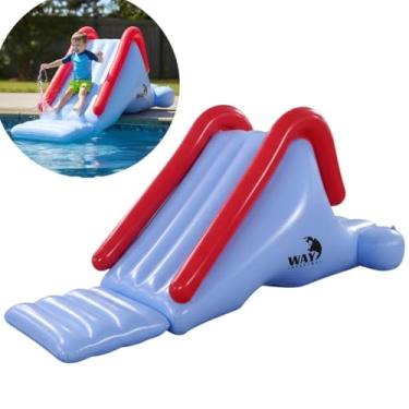Imagem de Escorregador Tobogã Inflável Para Piscina 180x100x84cm Azul