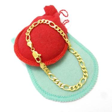 Imagem de Pulseira Masculina 19cm 5mm Largura Folheada Ouro 18k PL160 - WN BIJOU