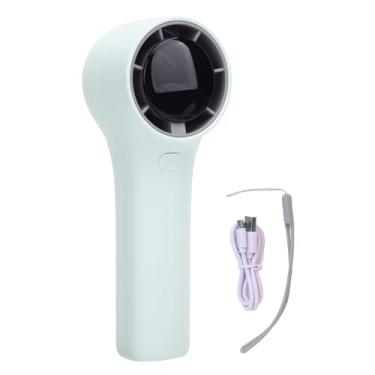 Imagem de Zopsc Turbofan Portátil Portátil Com Display Digital, Ajuste de Cinco Velocidades, Bateria Pessoal Recarregável por USB, Ideal para Viagens, Atividades Ao Ar Livre, Férias e (luz verde)