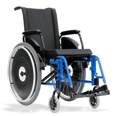 Imagem de Cadeira de Rodas Dobrável Adulto em Alumínio até 120kg Ortobras Pés Removíveis Assento Extra Conforto – Modelo Novo (50)