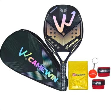 Imagem de BolaAzul, Raquete Beach Tennis Camewin Powersurf 3K Carbon + Brindes