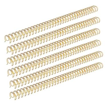 Imagem de aqxreight Espinha de Encadernação de Fio Duplo 1/2 Polegada 34 para 100 Folhas de Fio de Ferro Com Revestimento de Nylon Compatível Com a Maioria das Máquinas de Encadernação para Relatórios e (Ouro)