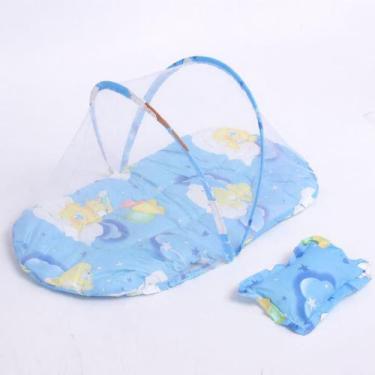 Imagem de Berço Portátil Bebê Com Mosquiteiro Colchonete Travesseiro - Genérica