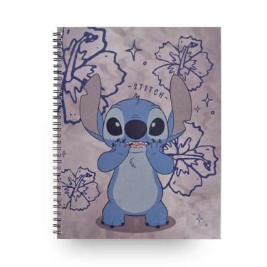 Imagem de Caderno Universitário 10 Matérias Stitch Flores 160 Folhas - Culturama