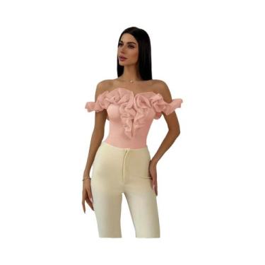 Imagem de Camiseta Feminina Elegante De Malha Com Ombro Único Para Primavera Ver