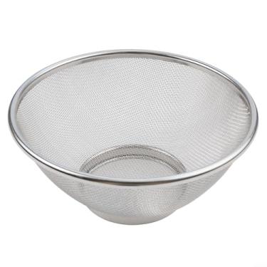 Imagem de Cesta de malha redonda de aço inoxidável para lavar legumes frutas coador de cozinha portátil com vários tamanhos 20 cm, 22 cm, 24 cm para drenagem e armazenamento (22 cm)