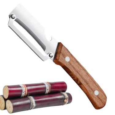 Imagem de Ferramenta de descascar abóbora – Ferramenta de descascador manual de aço inoxidável para cana de açúcar | Alça ergonômica para descascar cozinha para aluguel de apartamentos, hotéis, dormitórios e