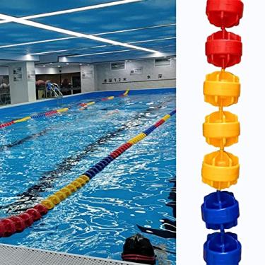 Imagem de Kit de corda divisória de segurança para piscina com boia – Divisor flutuante de piscina de 2 m, acessório flutuante de água de 12,5 cm de largura para separação segura da área da piscina (corda de