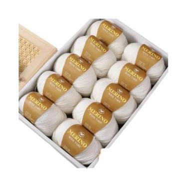 Imagem de Fio De Lã De Alpaca 500g 10 Meadas Fino-Médio 212 Para Tricô De Suéter