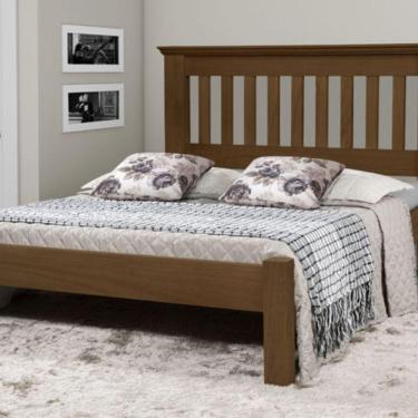 Imagem de Cama de Casal Texas de Madeira Maciça Tauari Imbuia