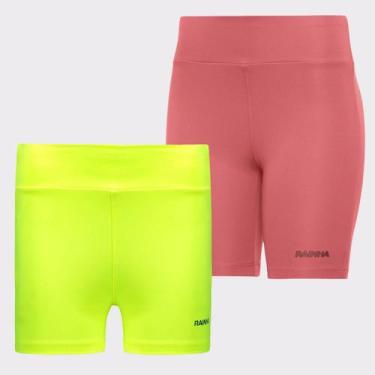 Imagem de Kit 2 Bermudas Rainha UV 50+ Classic Curta Feminina Rosa e Amarela, G