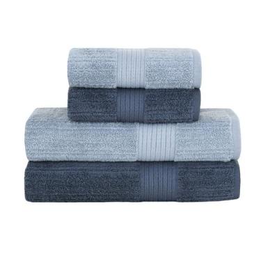 Imagem de Kit Jogo de Toalhas Buddemeyer 4 Peças Banho e Rosto Fio Penteado Cane