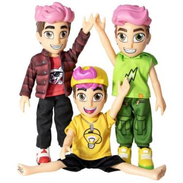 Imagem de Kit 3 Bonecos Dos Rosa Leozin Void Robson Articulados - Novabrink