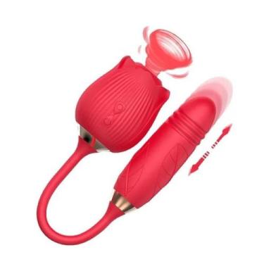 Imagem de Sugador de Clitóris e Vibrador Feminino Rosa Sophie Vai e Vem 10 Veloc