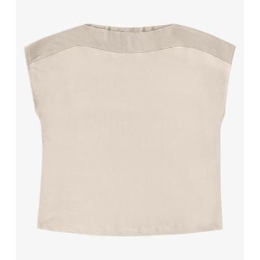 Imagem de Blusa Manga Curta Feminina Plus Size Secret Glam Bege, Plus G2, Bege