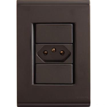 Imagem de Conjunto 4x2 Com 1 Tomada 2p+t 20 A 250 V Tramontina Liz Grafite Tramontina