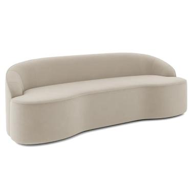 Imagem de Sofá 4 Lugares para Sala de Estar Living 230cm Theo D06 Veludo Creme - Mpozenato