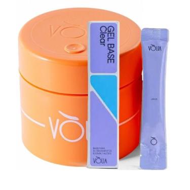 Imagem de Kit Sachê Gel Construtor 14g Clear Base + Pote Laranja Volia