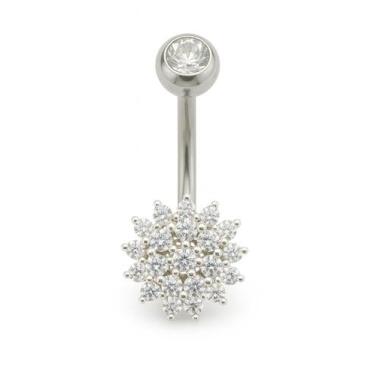 Imagem de Piercing De Umbigo Prata 925 Coração Cravejado Com Zircônia - Princesa