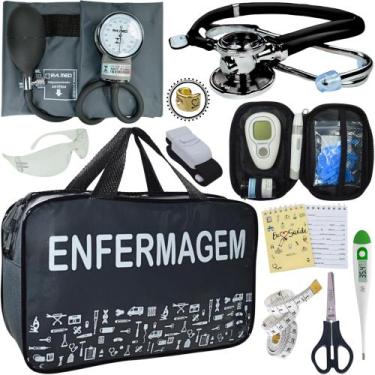Imagem de Kit Enfermagem + Aparelho Medidor Glicose Completo Premium - Love Saud