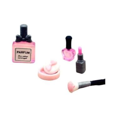 Imagem de Conjunto De Cosméticos Em Miniatura Para Casa De Bonecas: Batom, Pó, P