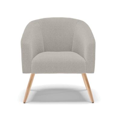 Imagem de Poltrona Decorativa Pé Palito Natural Stella Bouclê Cinza D03 - D`rossi