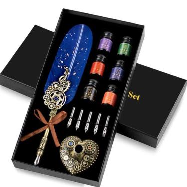 Imagem de Conjunto de canetas Quill NC com 6 frascos de tinta colorida e 5 ponta