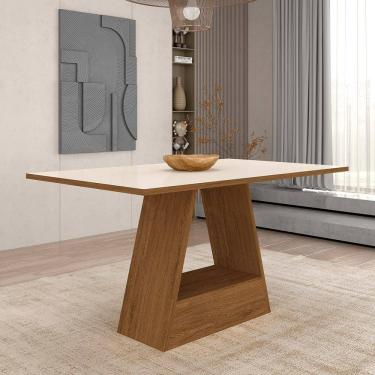 Imagem de Mesa De Jantar Retangular 1,60x80 Nápoles Freijó/off - M.a
