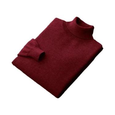 Imagem de Suéter Masculino De Gola Alta Grosso E Pesado, Quente De Lã, Estilo St