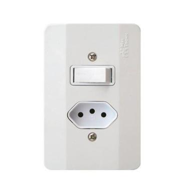 Imagem de Conjunto Interruptor Simples + Tomada 20a - Linha Millenium - Mectronic