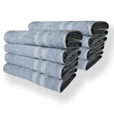 Imagem de Kit 8 Toalhas De Banho Lisboa 100% Algodão 430g/m 80x150cm Azul Claro 